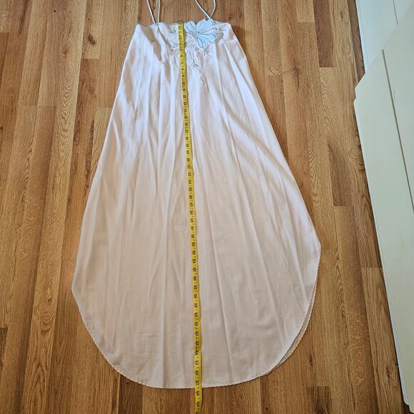 Vtg Y2K Natori Pink Chemise slip dress Negligee Intimates wFloral Embellishment - Picture 6 of 8